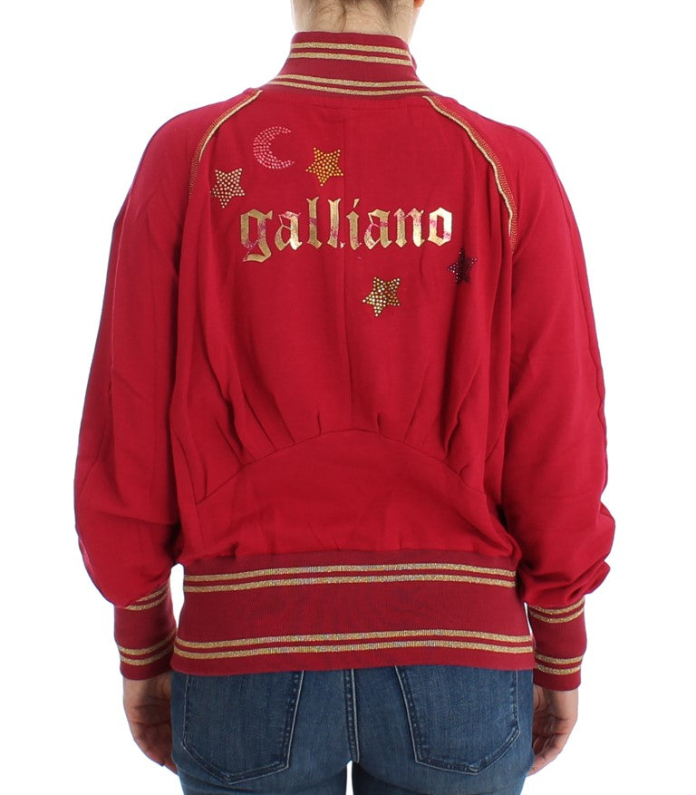 John Galliano Pink Mock Zip Cardigan Sweatshirt Women's Sweater