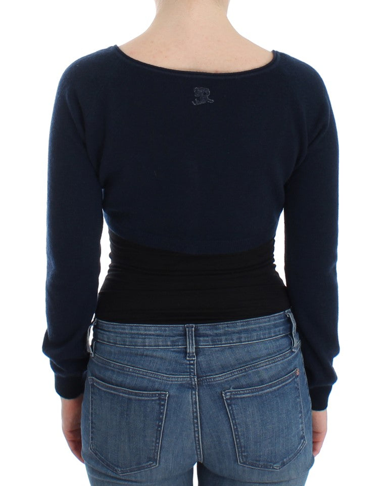 Ermanno Scervino Blue Cashmere Cardigan Women's Sweater