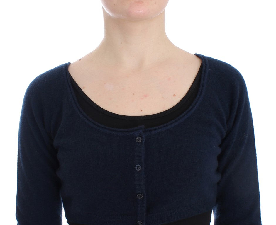 Ermanno Scervino Blue Cashmere Cardigan Women's Sweater