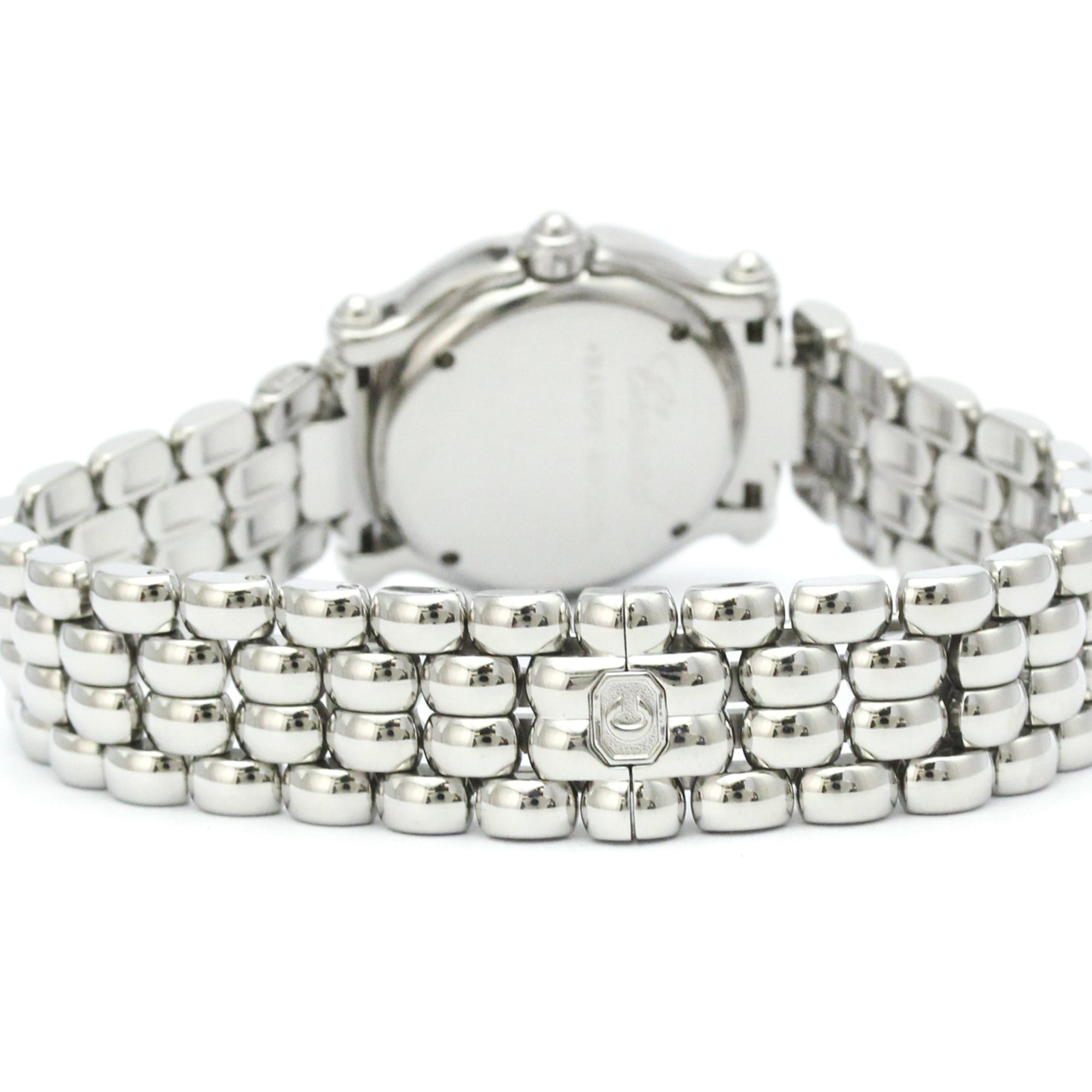 Chopard Happy Sport Quartz Stainless Steel With Floating Diamonds And Mother Of Pearl Watch (Pre-Owned)