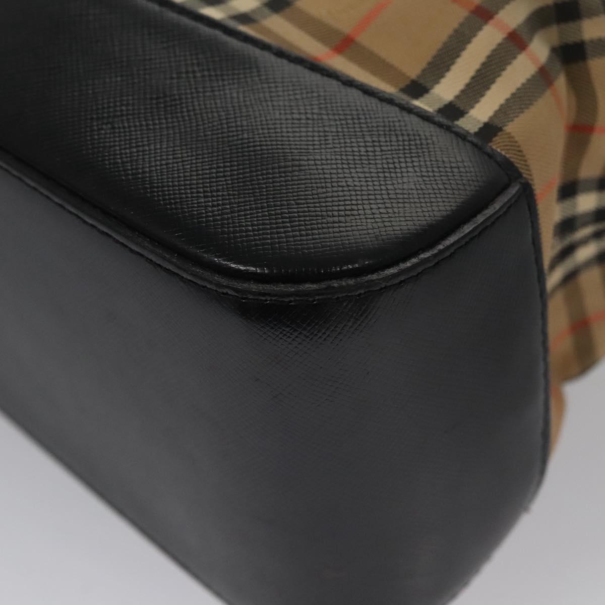 Burberry Nova Check Beige Canvas Handbag (Pre-Owned)