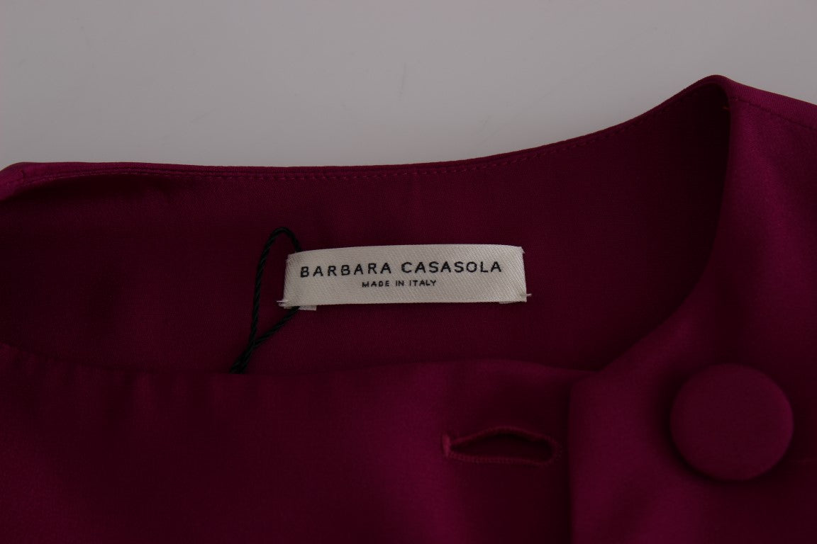 Barbara Casasola Stunning Silk Sleeveless Purple Women's Blouse