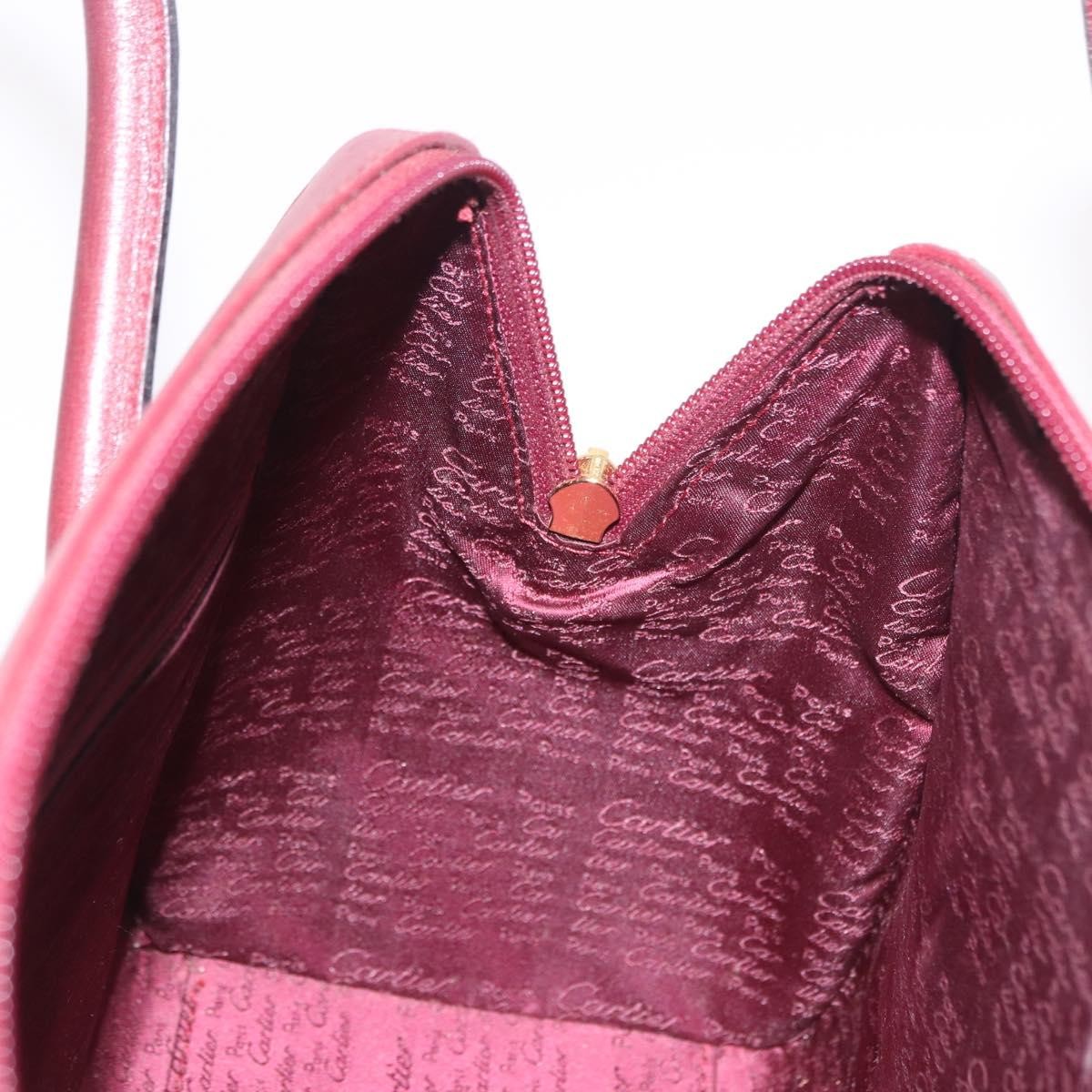 Cartier Must Line Leather Burgundy Leather Handbag (Pre-Owned)