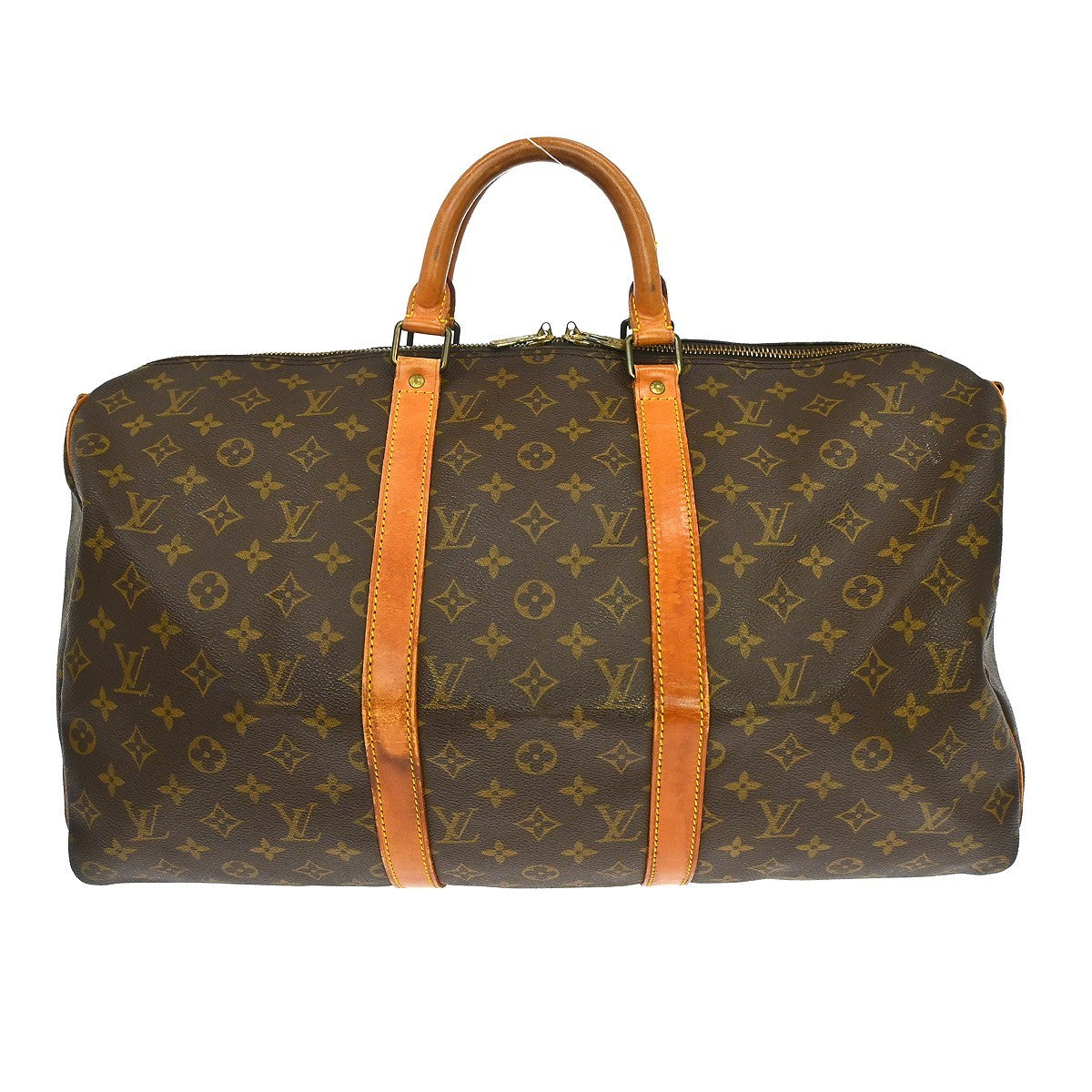 Louis Vuitton Keepall Bandoulière Monogram Brown Canvas Travel Bag Bag (Pre-Owned)