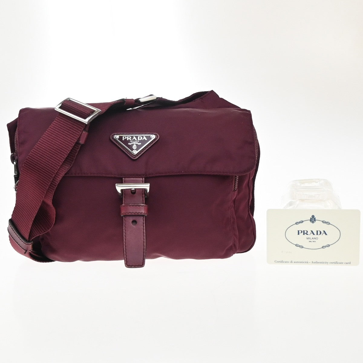 Prada Messenger Printed Tessuto Red Nylon Crossbody Bag Bag (Pre-Owned)