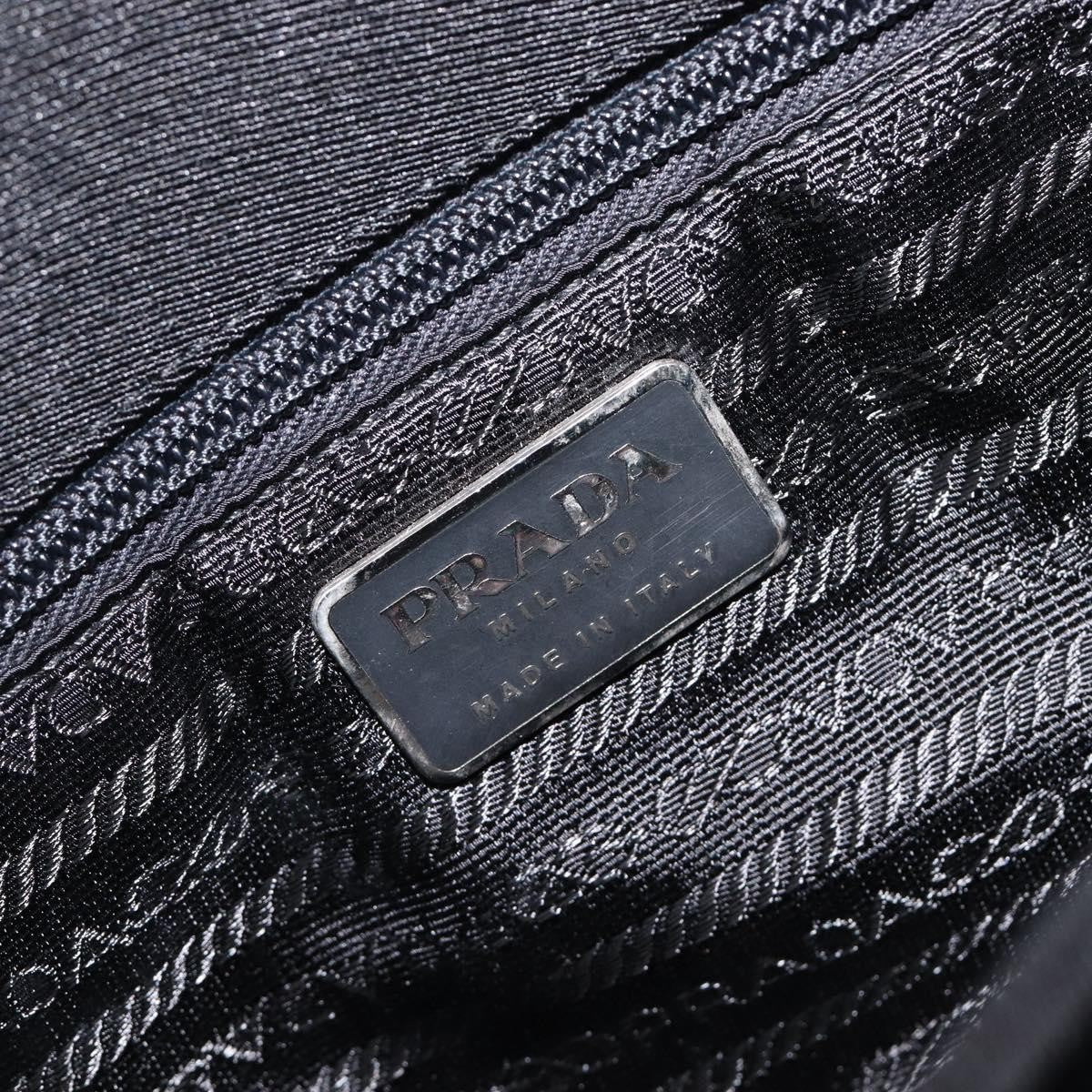 Prada Plastic Chain Flap Bag Canvas Black Cotton Shoulder Bag Bag (Pre-Owned)