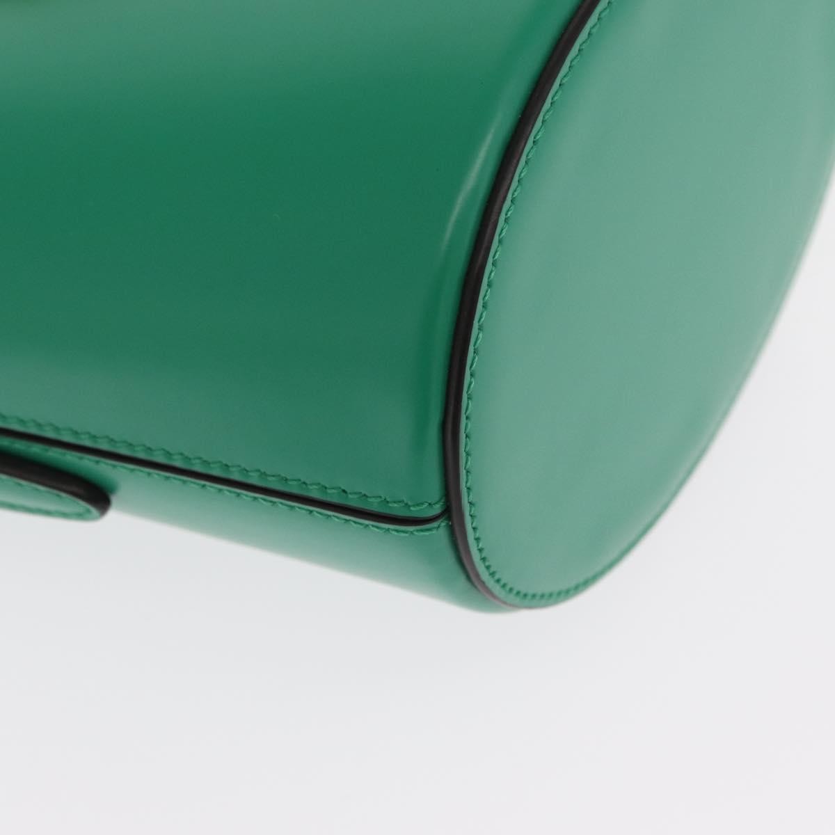 Salvatore Ferragamo Gancini Leather Green Leather Handbag (Pre-Owned)