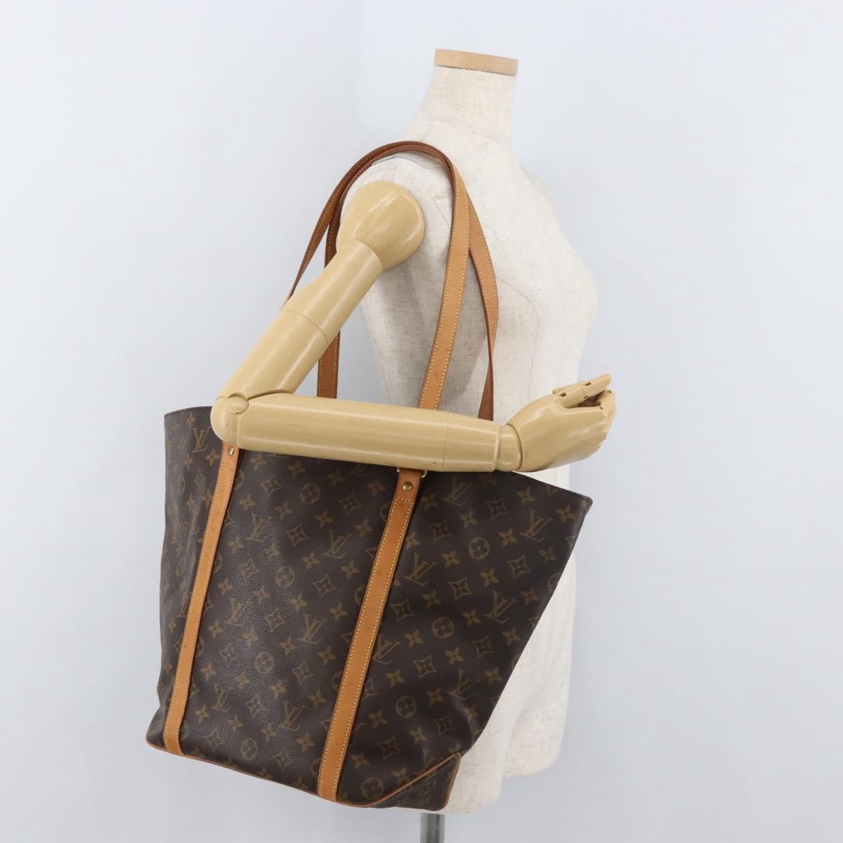 Louis Vuitton Shopping Sac Monogram Canvas Brown Canvas Handbag (Pre-Owned)
