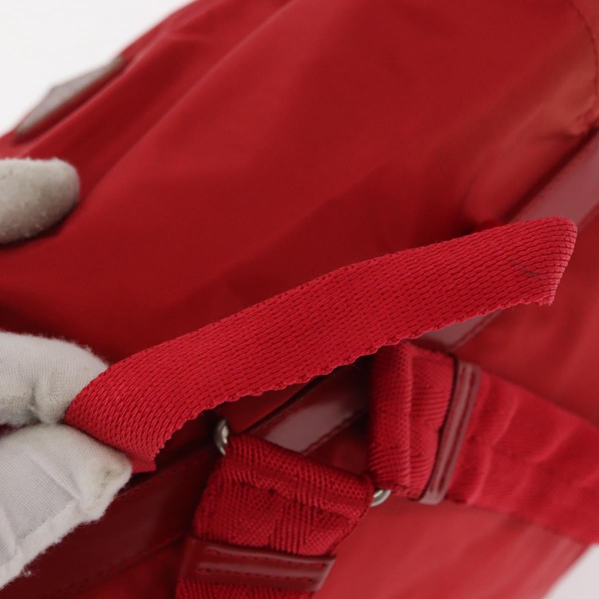Prada Double Front Pocket Tessuto Red Nylon Backpack Bag (Pre-Owned)