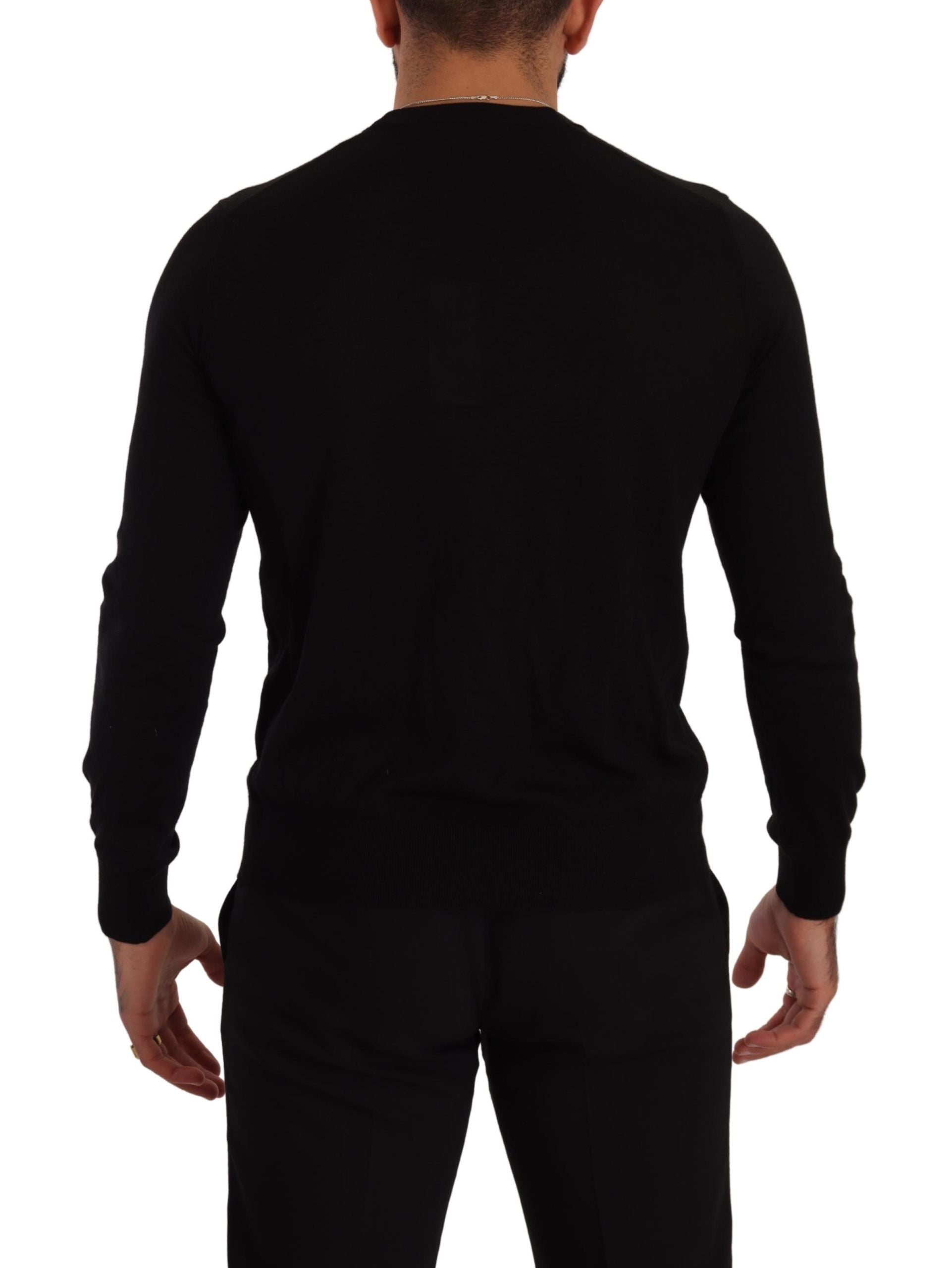 Dolce & Gabbana Black Cashmere Button Down Cardigan Men's Sweater