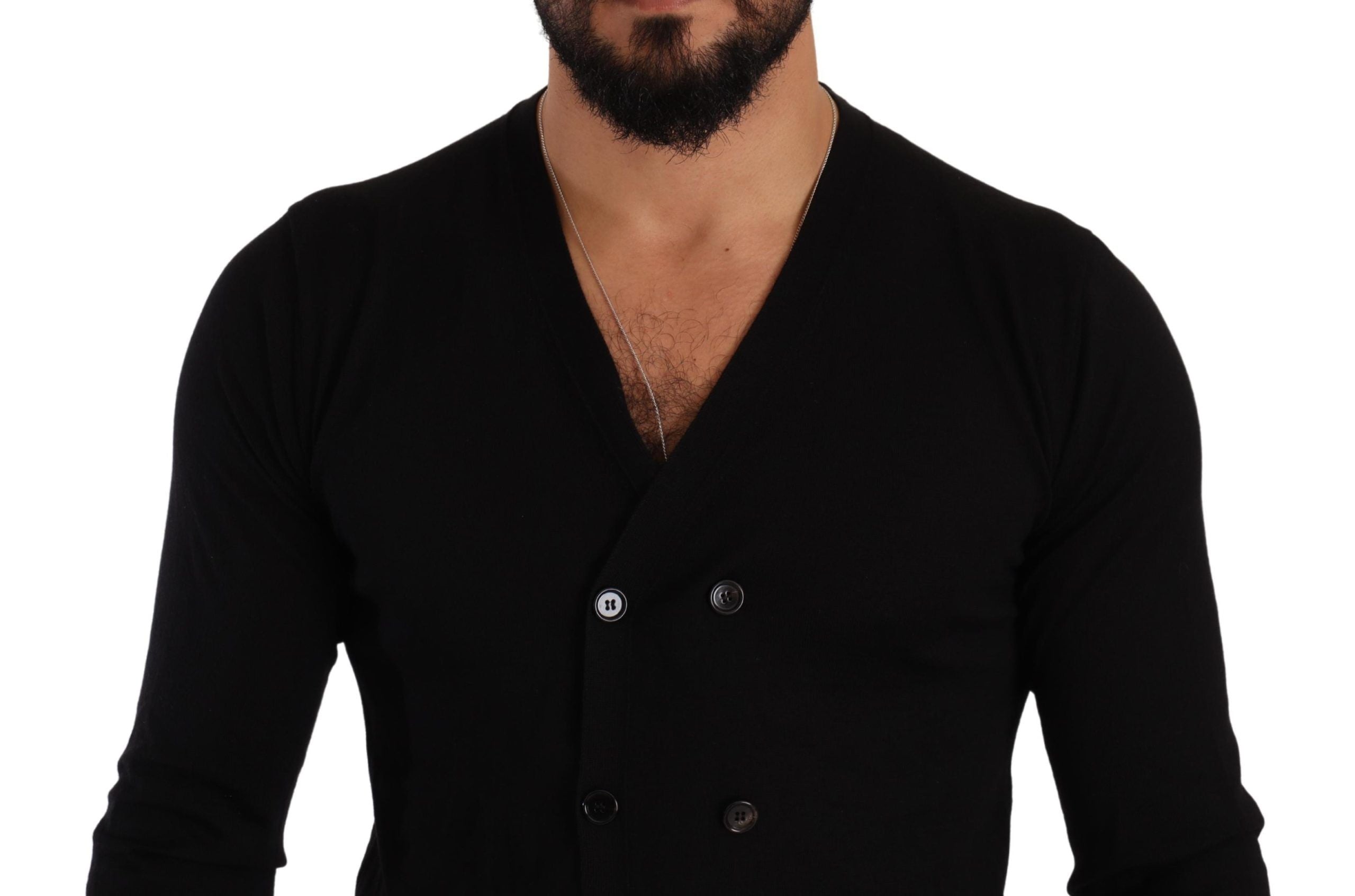 Dolce & Gabbana Black Cashmere Button Down Cardigan Men's Sweater