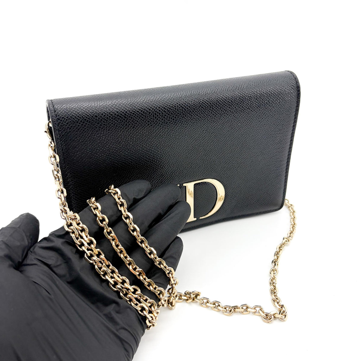 Christian Dior 30 Montaigne 2-In-1 Leather Black Leather Crossbody Bag Bag (Pre-Owned)