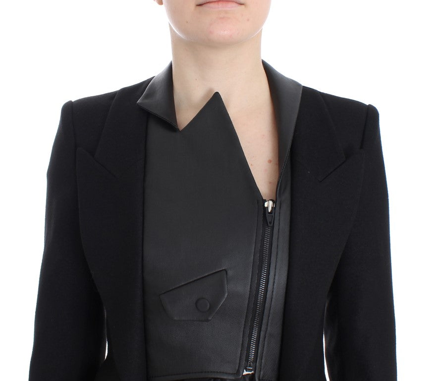 KAALE SUKTAE Black Short Blazer Coat Biker Women's Jacket