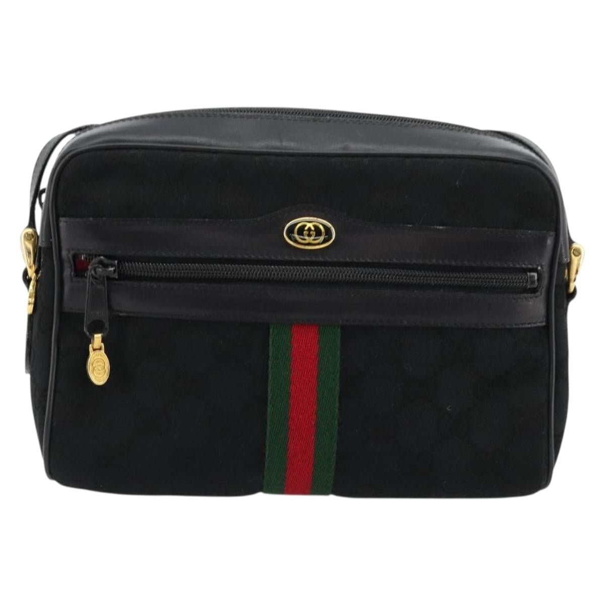 Gucci Ophidia Gg Canvas Black Canvas Shoulder Bag Bag (Pre-Owned)