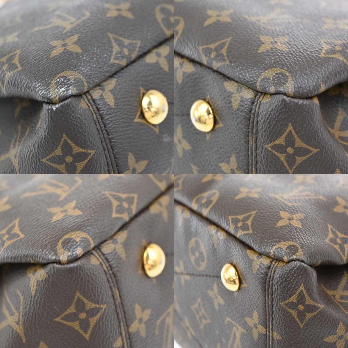 Louis Vuitton Pallas Tote Monogram Canvas With Leather Brown Leather Handbag (Pre-Owned)