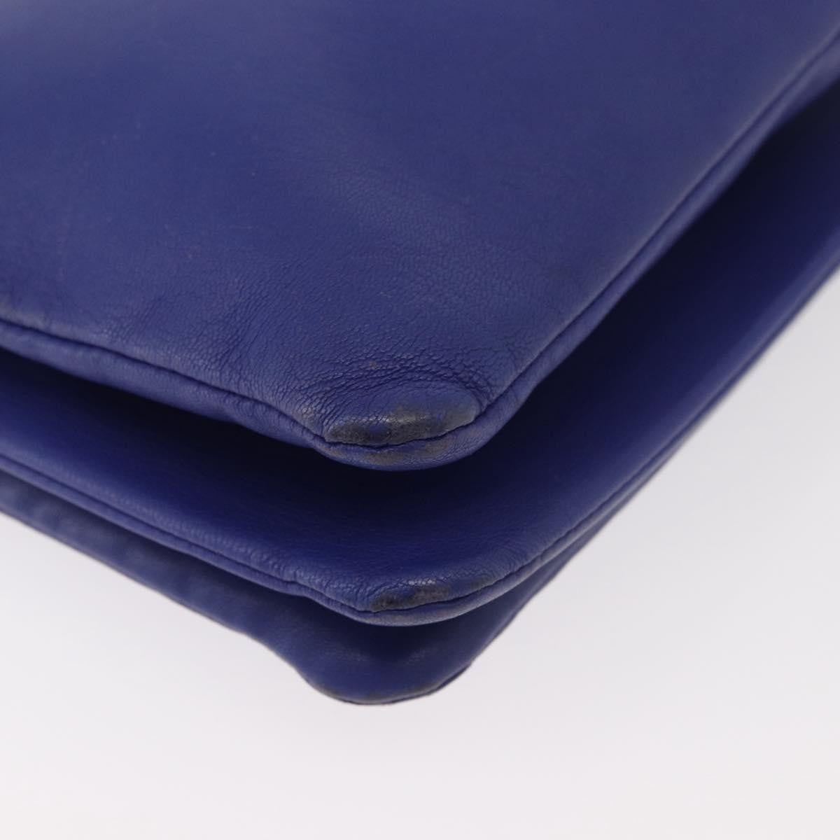 Celine Trio Leather Blue Leather Shoulder Bag Bag (Pre-Owned)