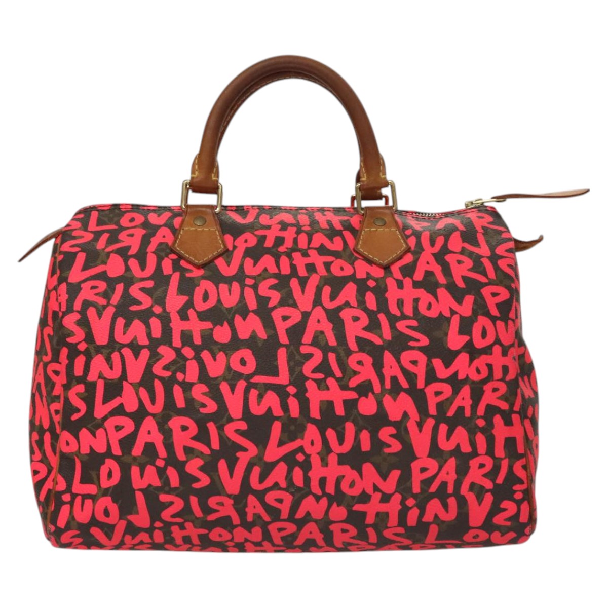 Louis Vuitton Speedy 30 Red Canvas Handbag (Pre-Owned)