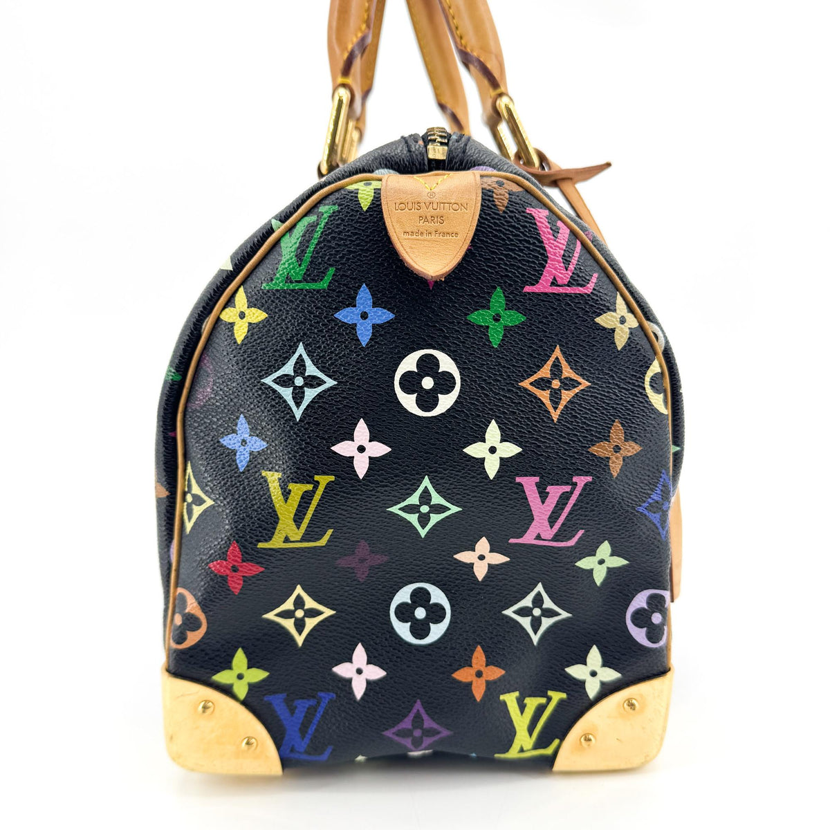 Louis Vuitton Speedy Monogram Multicolor Black Canvas Handbag (Pre-Owned)