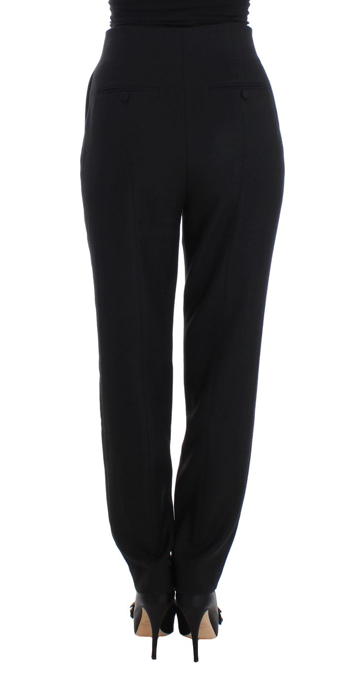 KAALE SUKTAE Black High Waist Straight Slim Dress Women's Pants