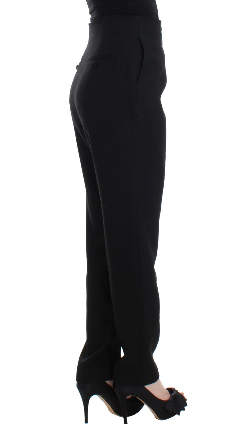 KAALE SUKTAE Black High Waist Straight Slim Dress Women's Pants