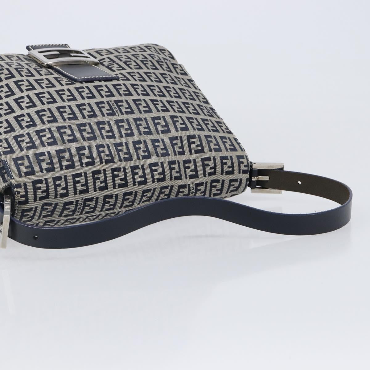 Fendi Zucchino Canvas Mamma Baguette Canvas Navy Canvas Shoulder Bag Bag (Pre-Owned)