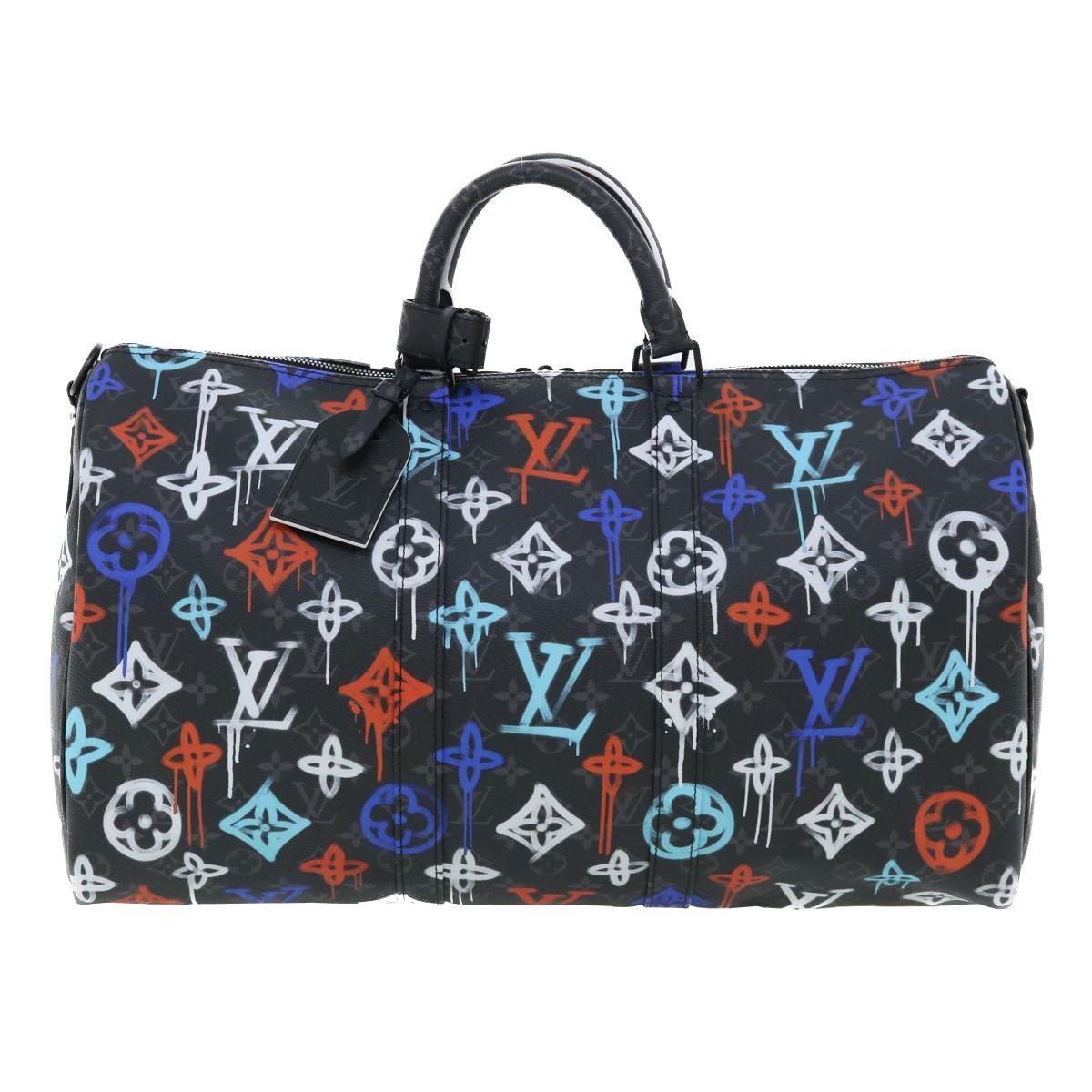 Louis Vuitton Keepall Bandouliere Graffiti Monogram Eclipse Canvas Multicolour Canvas Bag (Pre-Owned)