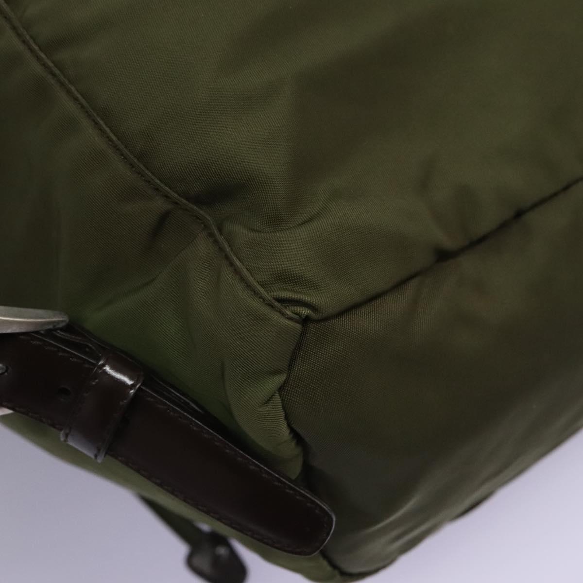 Prada Re-Nylon Khaki Synthetic Backpack Bag (Pre-Owned)