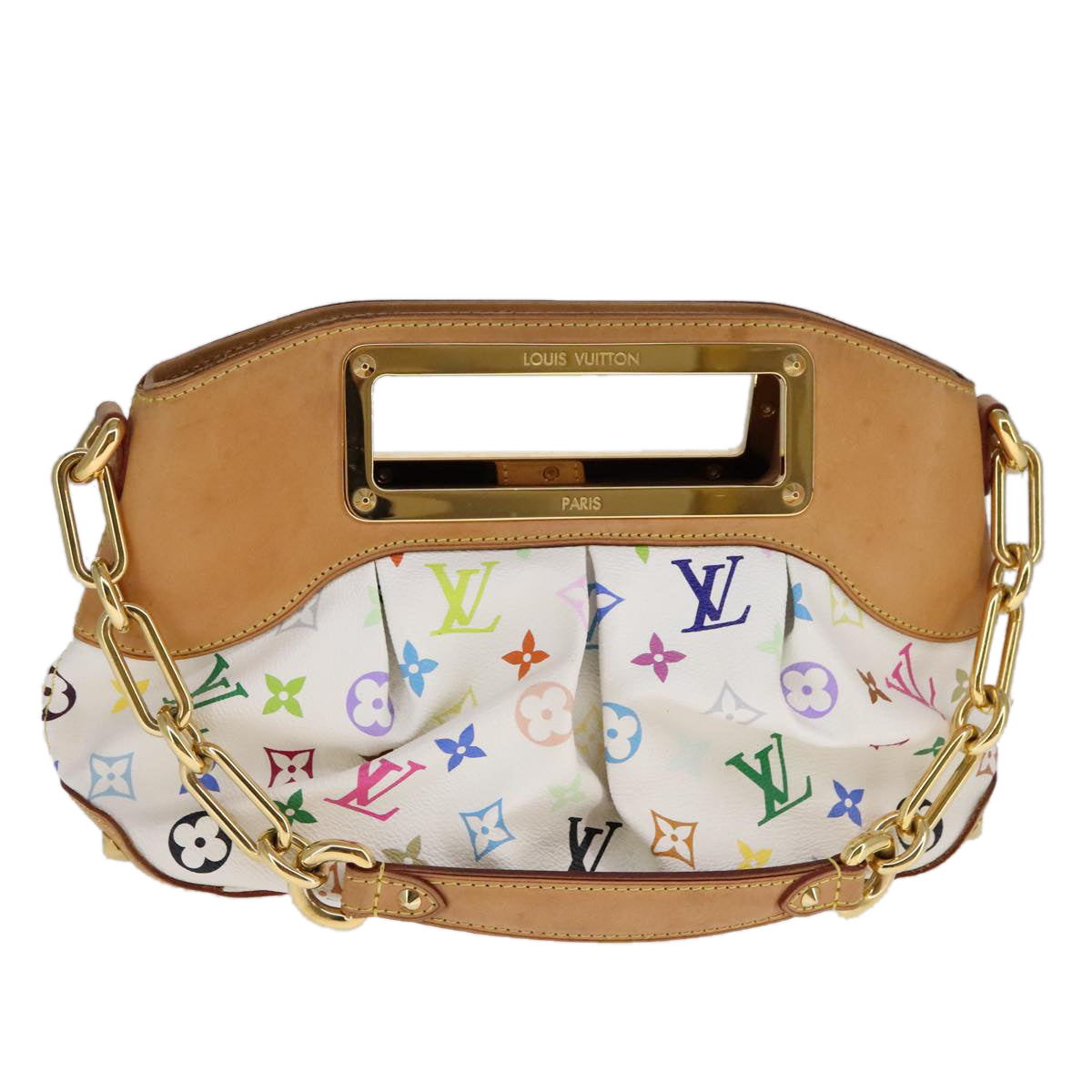 Louis Vuitton Judy White Canvas Shoulder Bag (Pre-Owned)