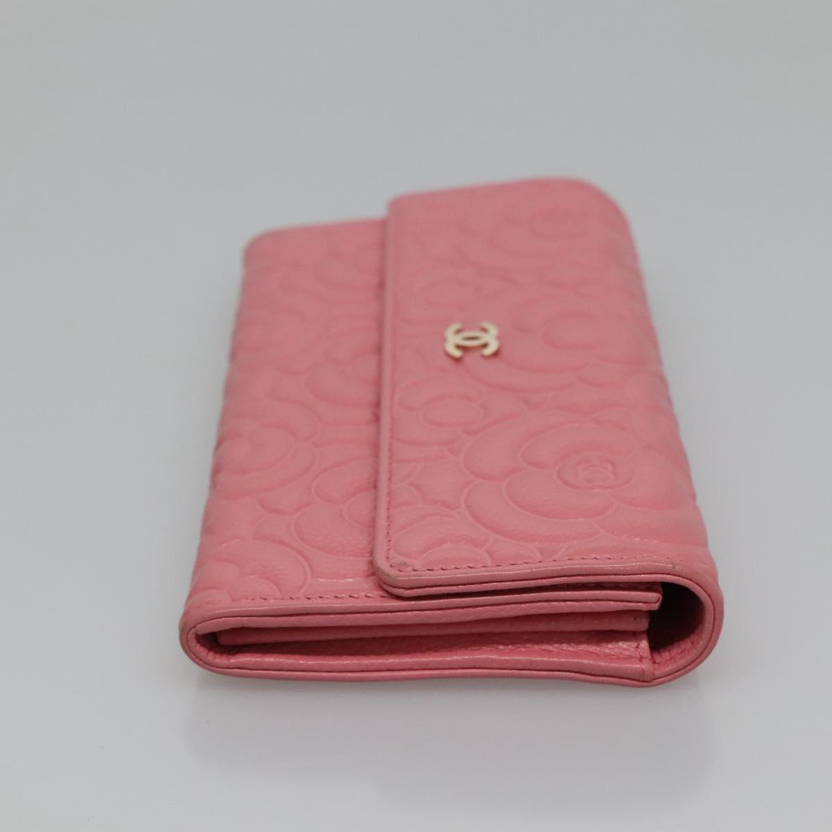 Chanel Camellia Pink Leather Wallet (Pre-Owned)