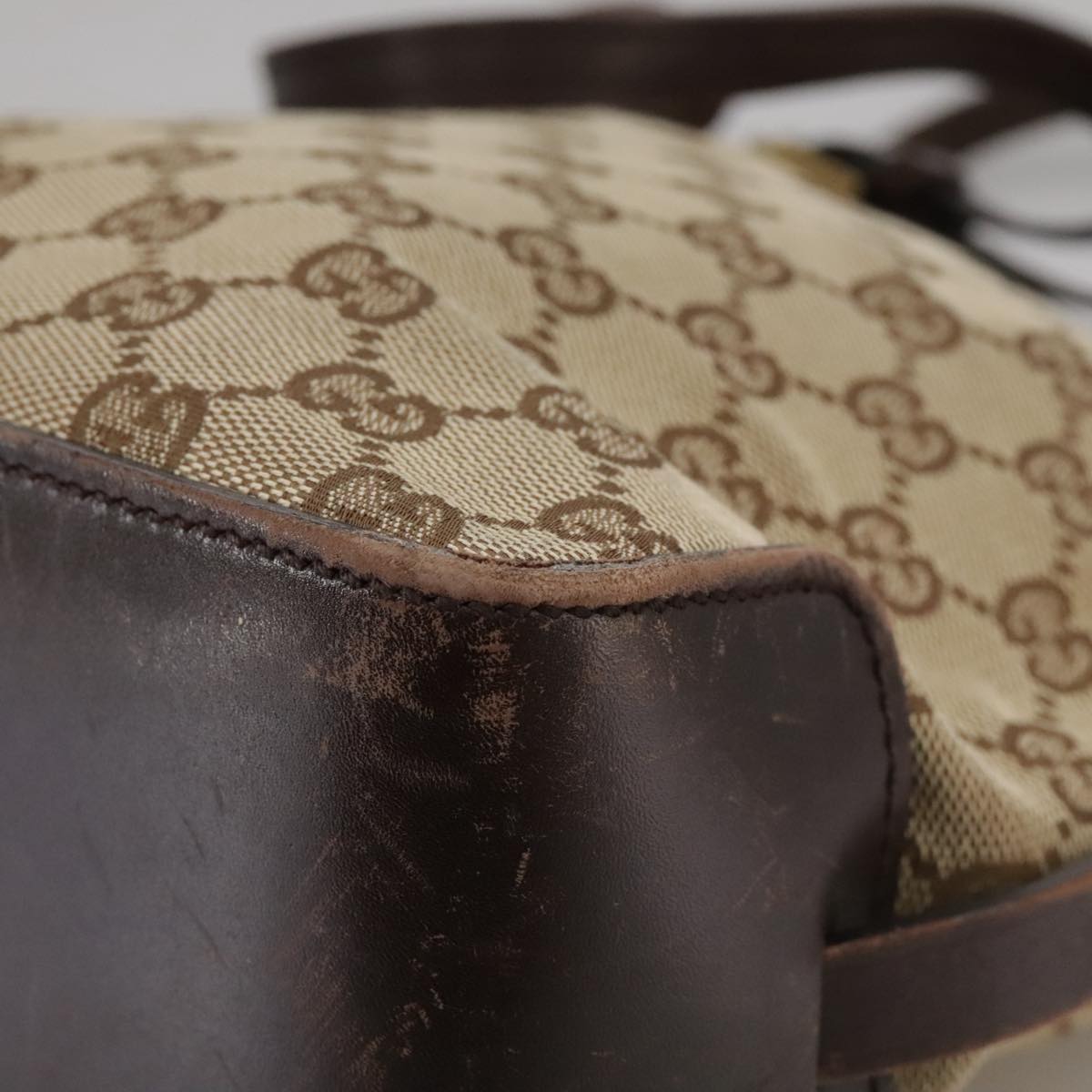 Gucci Gg Canvas Beige Canvas Tote Bag (Pre-Owned)