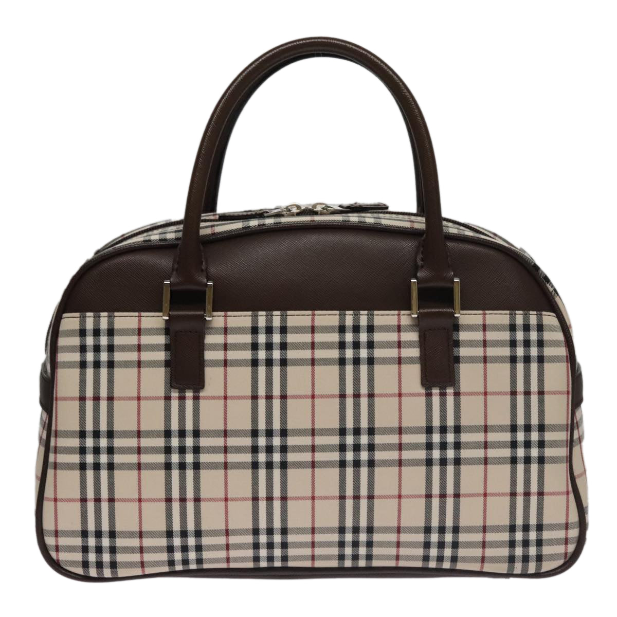 Burberry Nova Check Beige Canvas Handbag (Pre-Owned)