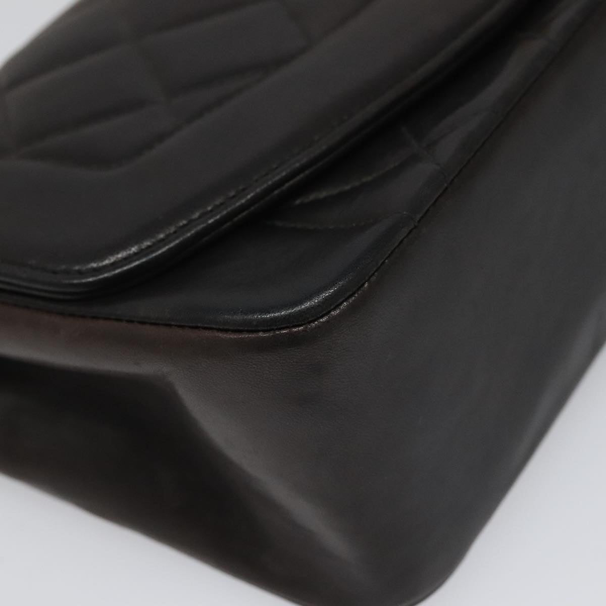 Chanel Diana Black Leather Shoulder Bag (Pre-Owned)