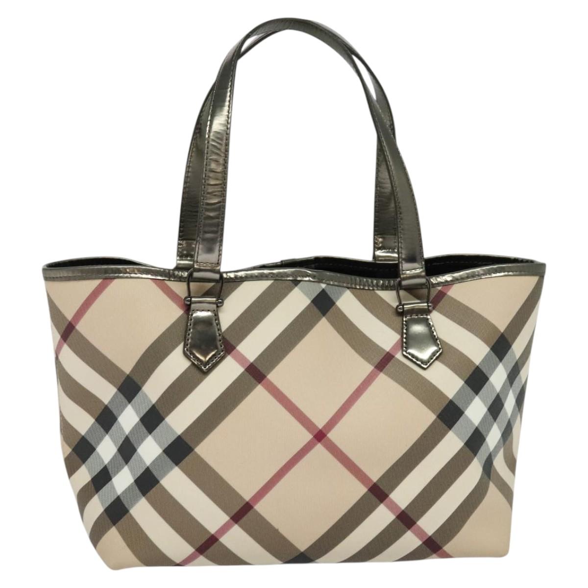 Burberry Nova Check Beige Canvas Tote Bag (Pre-Owned)