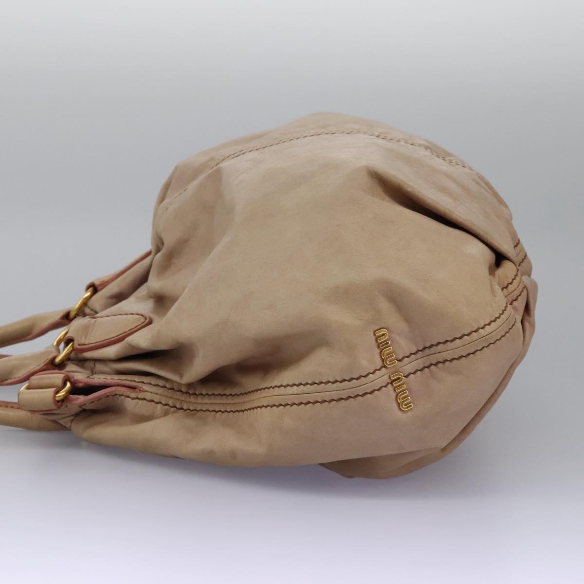 Miu Miu Vitello Beige Leather Handbag (Pre-Owned)