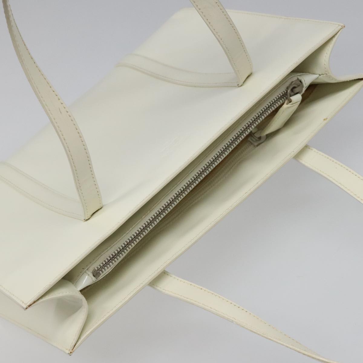 Prada Shopping Beige Patent Leather Shoulder Bag (Pre-Owned)