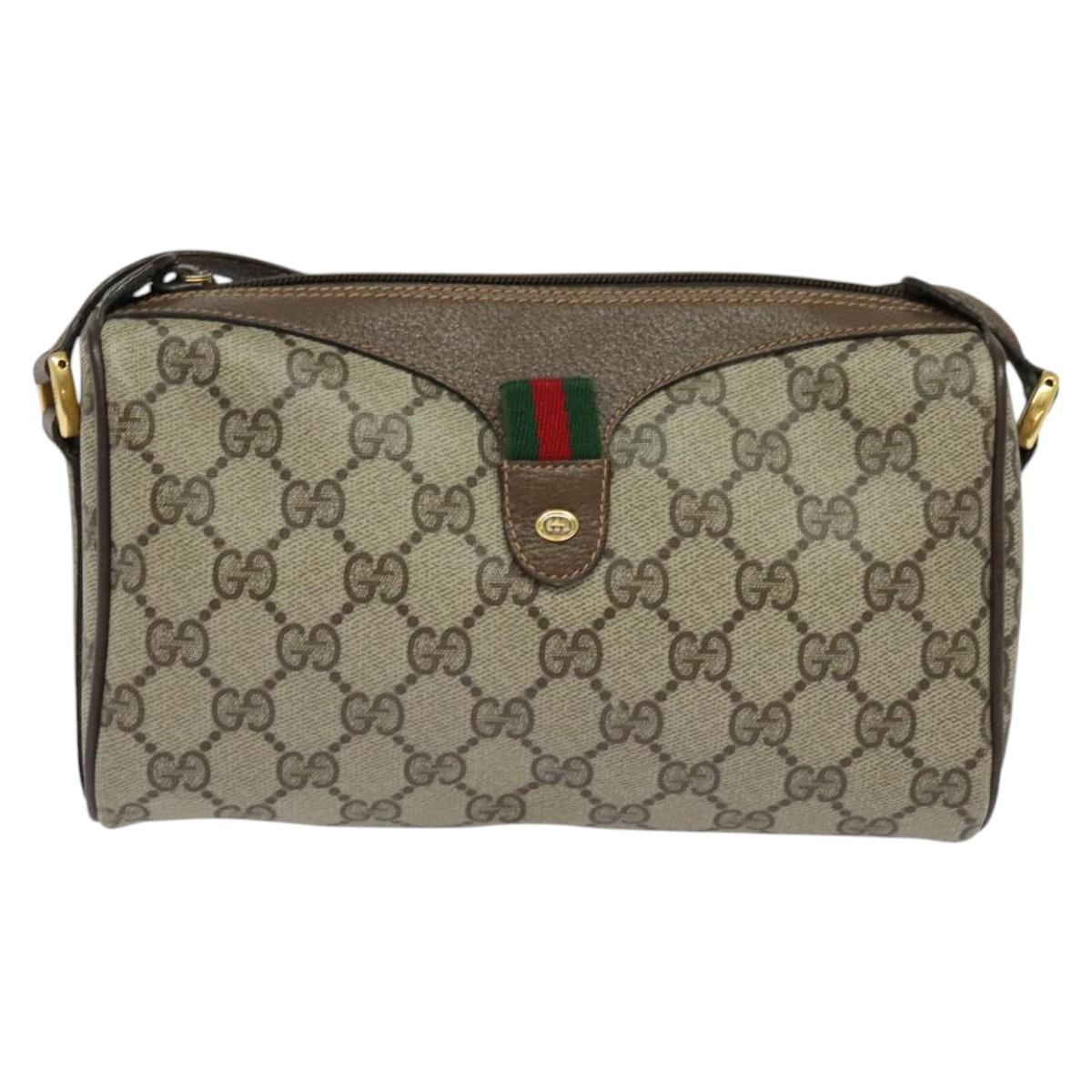 Gucci Shelly Beige Canvas Shoulder Bag (Pre-Owned)