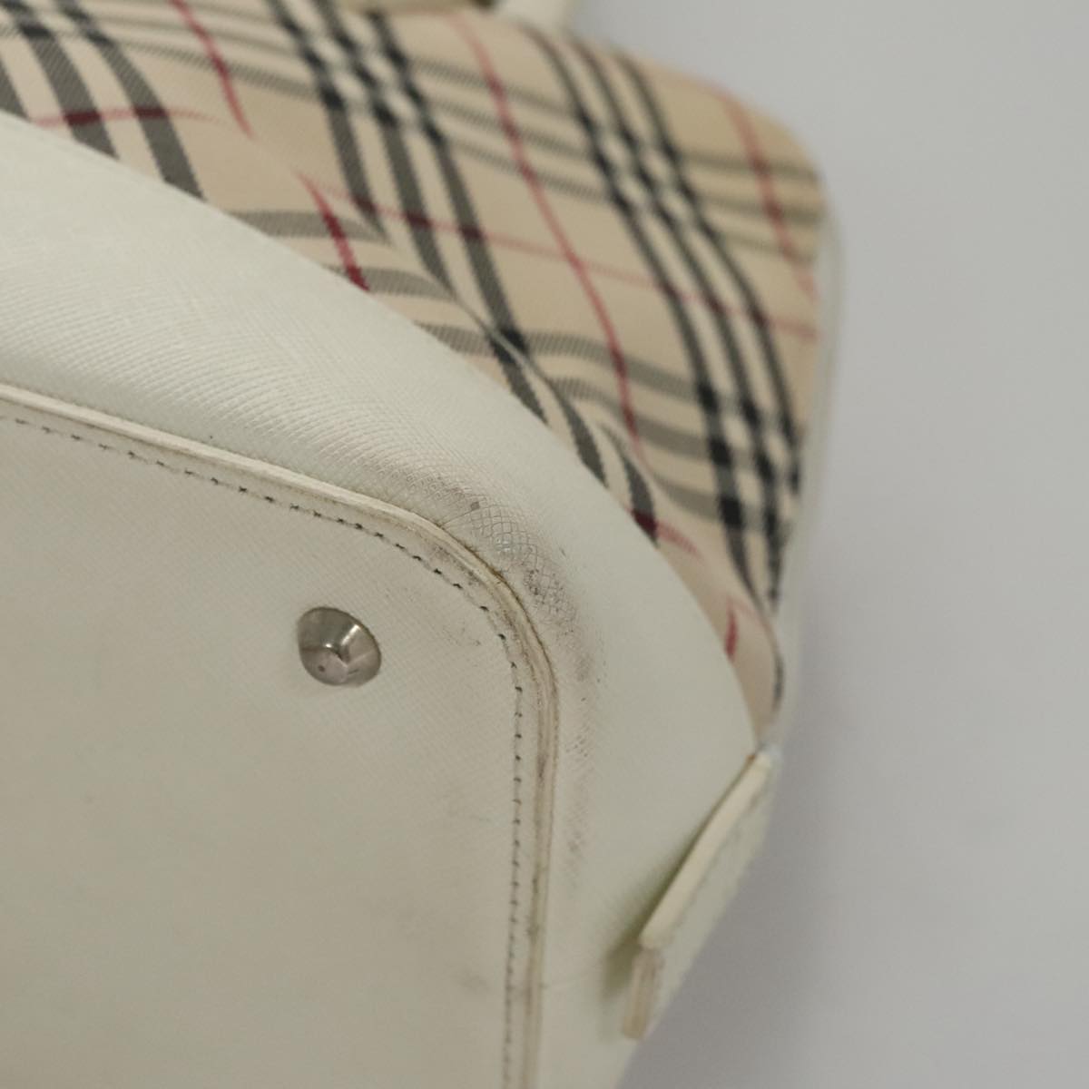 Burberry Nova Check Beige Canvas Handbag (Pre-Owned)