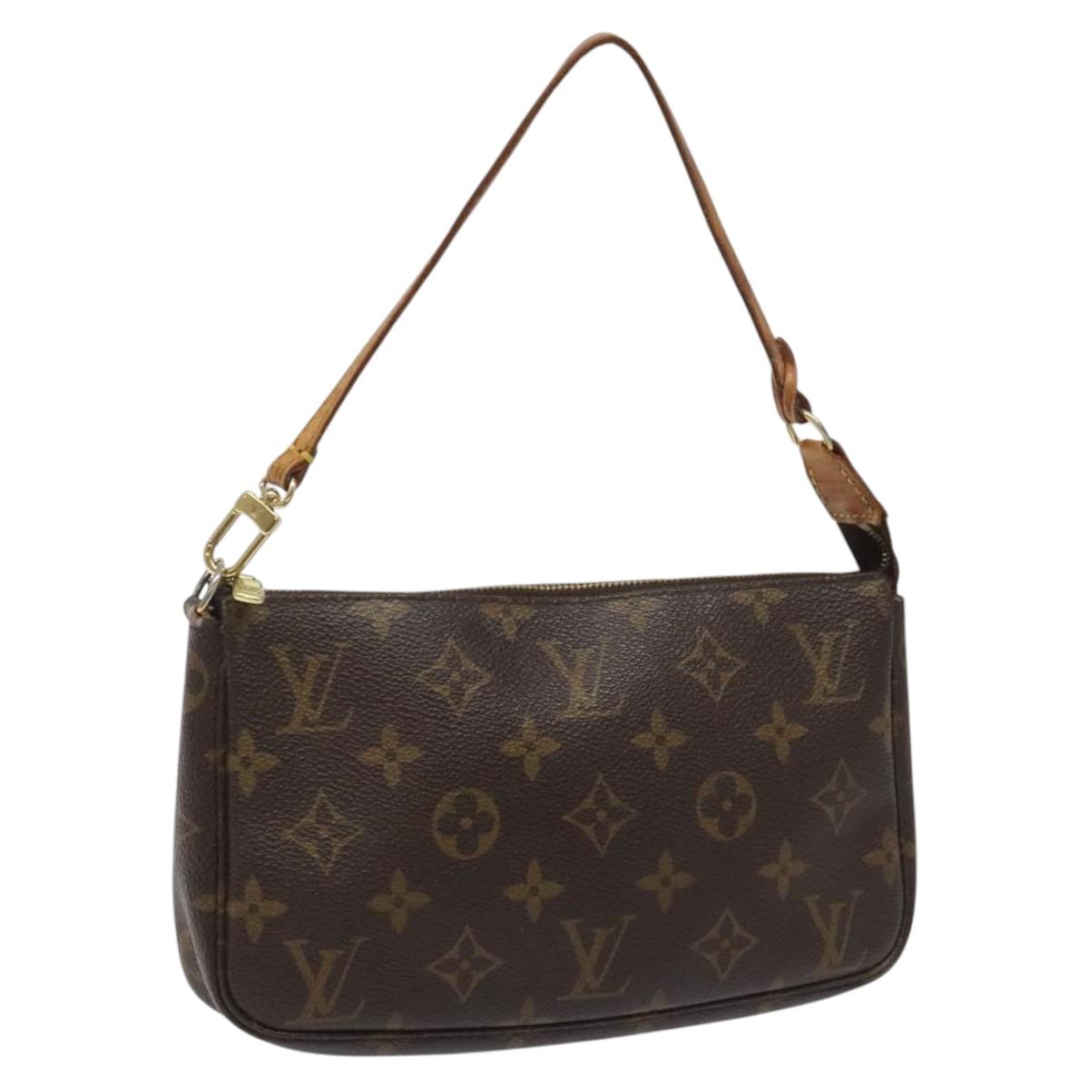 Louis Vuitton Pochette Accessoire Brown Canvas Clutch Bag (Pre-Owned)