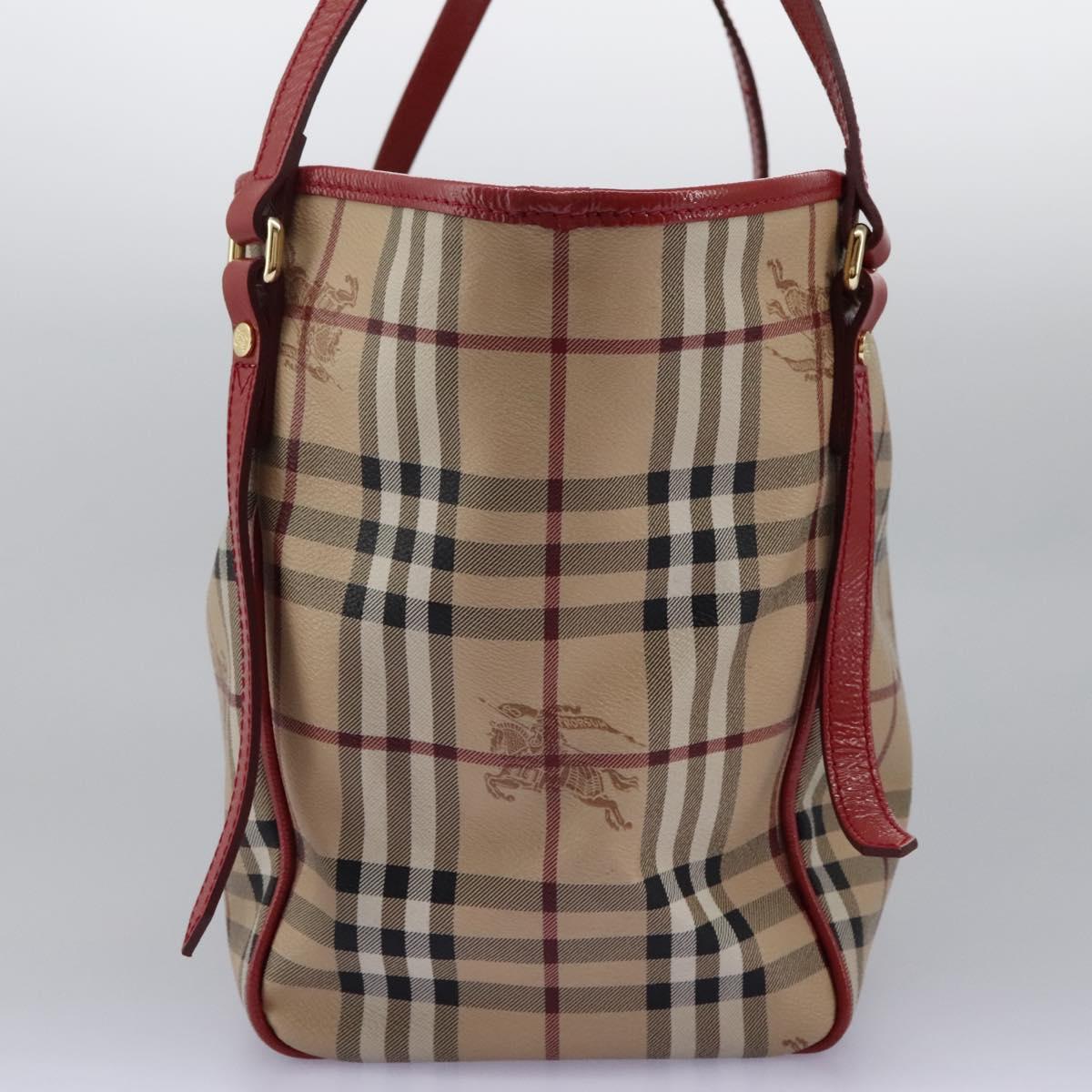 Burberry Haymarket Beige Canvas Tote Bag (Pre-Owned)