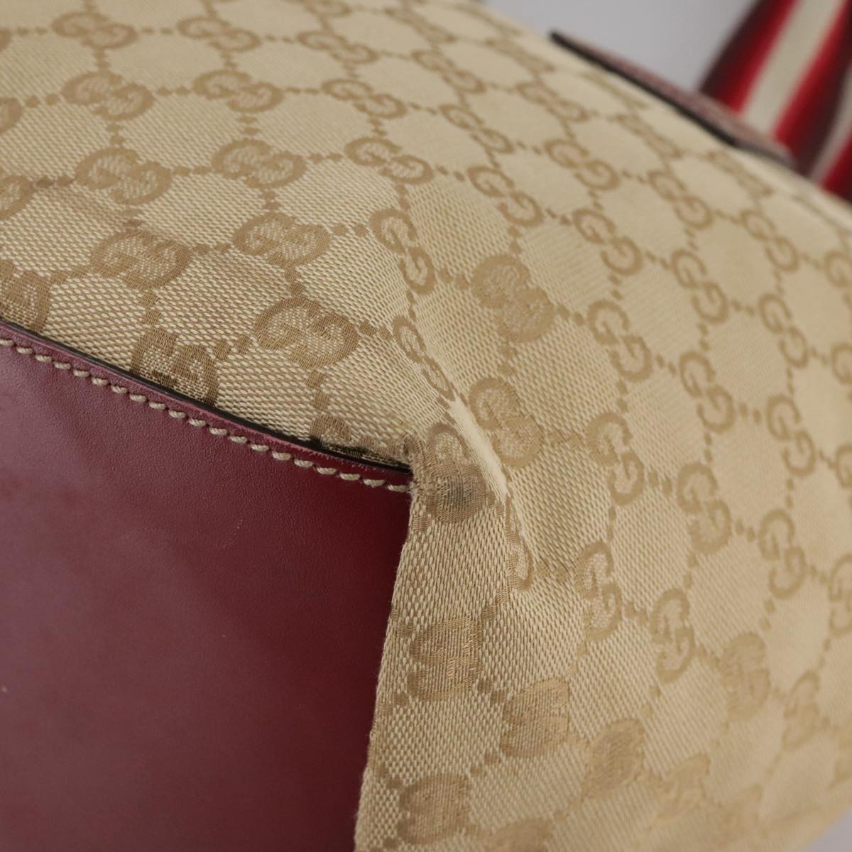 Gucci Gg Canvas Beige Canvas Tote Bag (Pre-Owned)