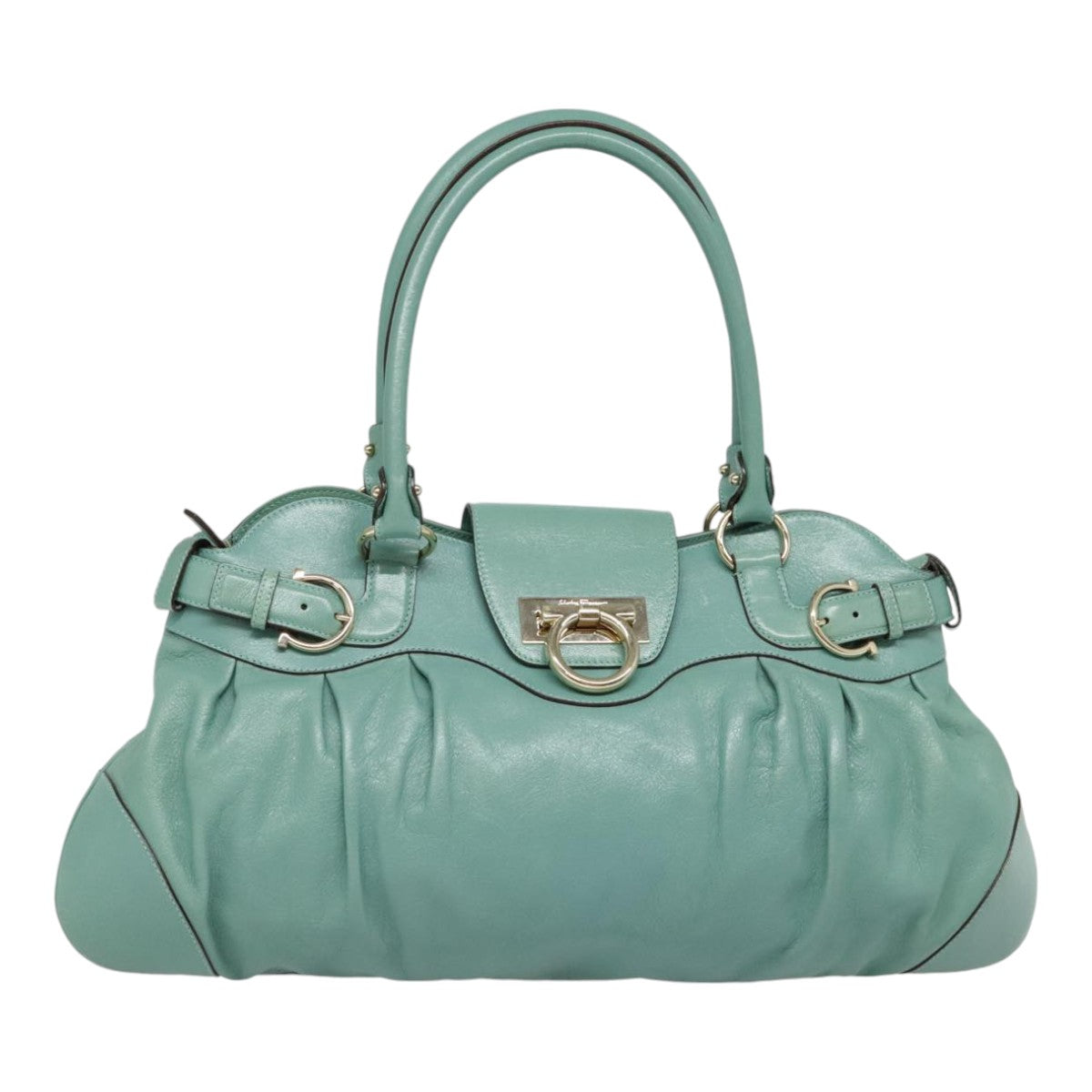 Salvatore Ferragamo Marisa Green Leather Shoulder Bag (Pre-Owned)