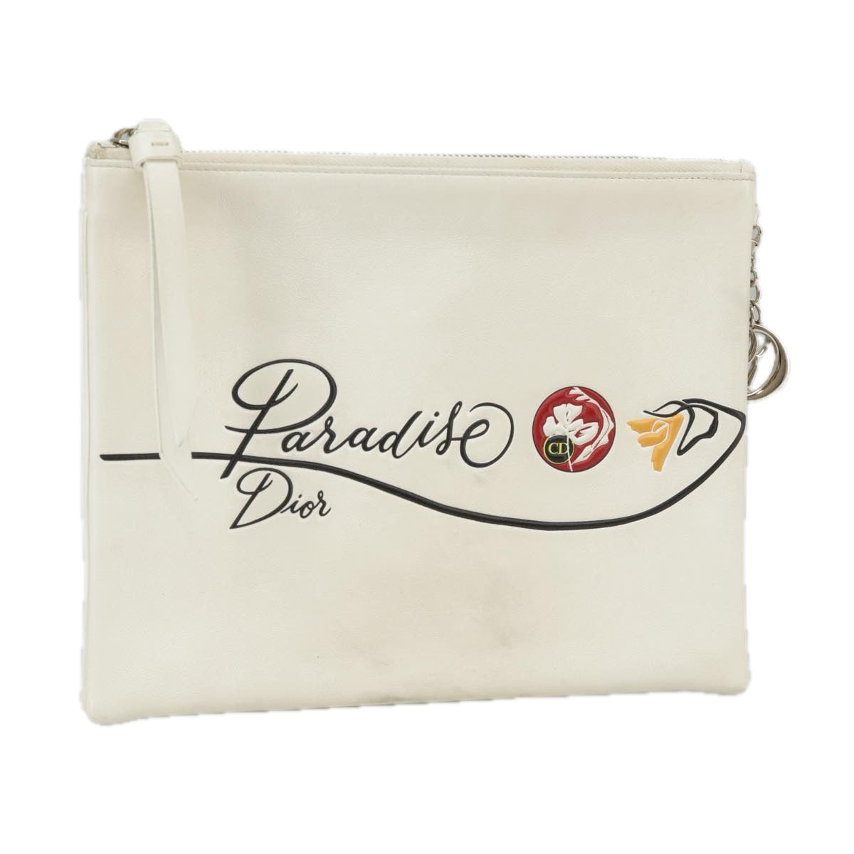 Dior Paradise White Leather Clutch Bag (Pre-Owned)