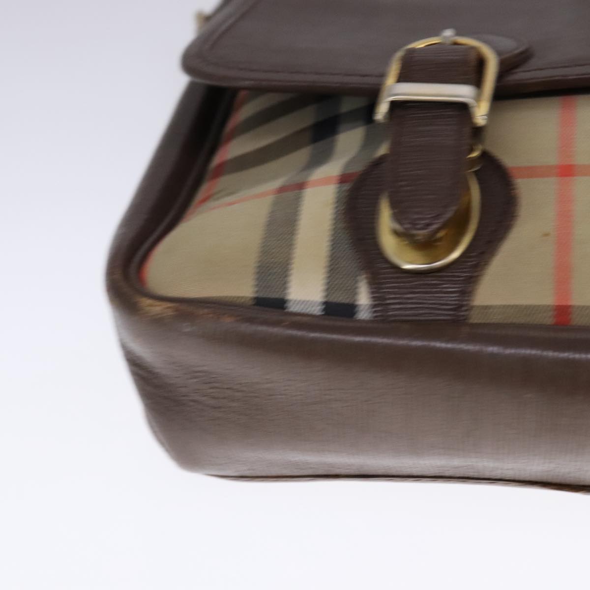 Burberry Haymarket Beige Canvas Shoulder Bag (Pre-Owned)