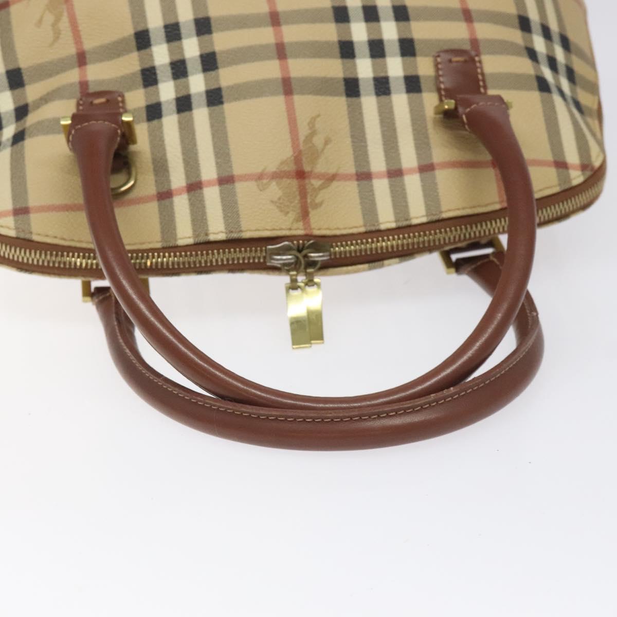 Burberry Nova Check Beige Canvas Handbag (Pre-Owned)