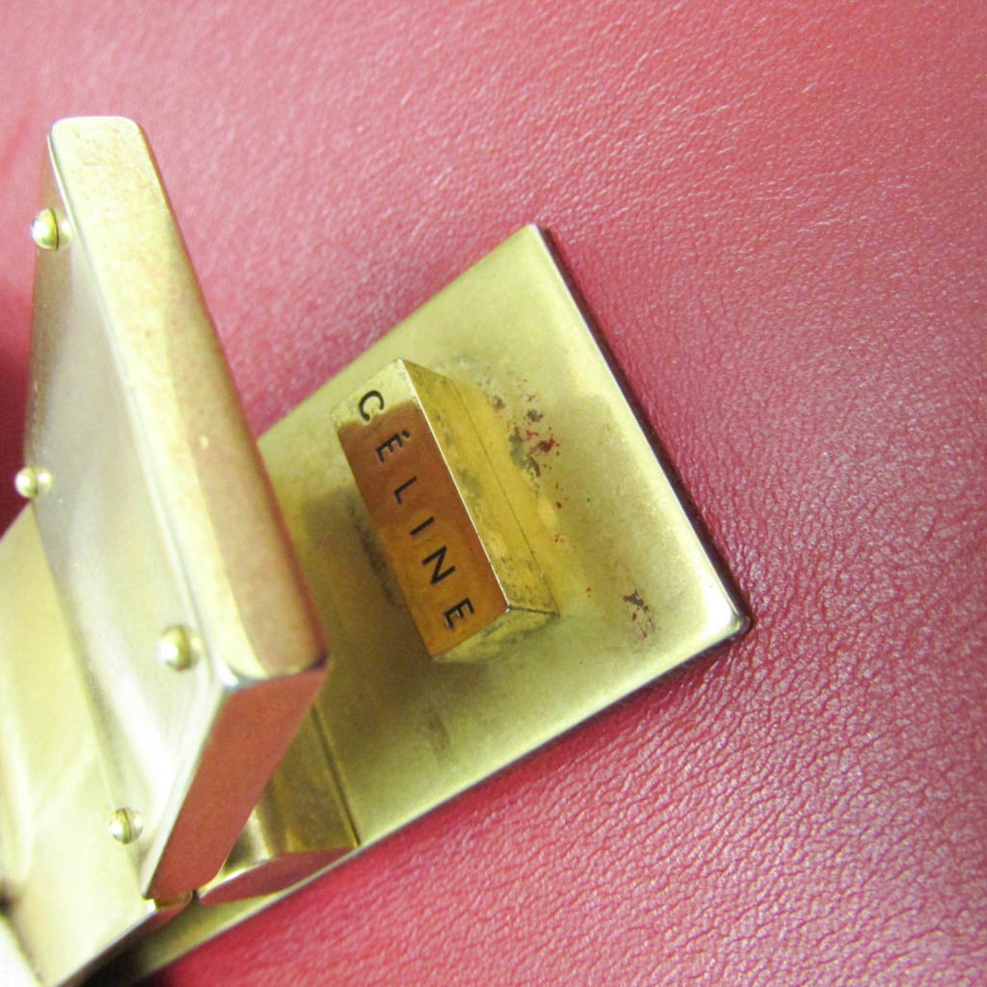 Celine Classic Box Smooth Leather Red Calfskin Handbag (Pre-Owned)