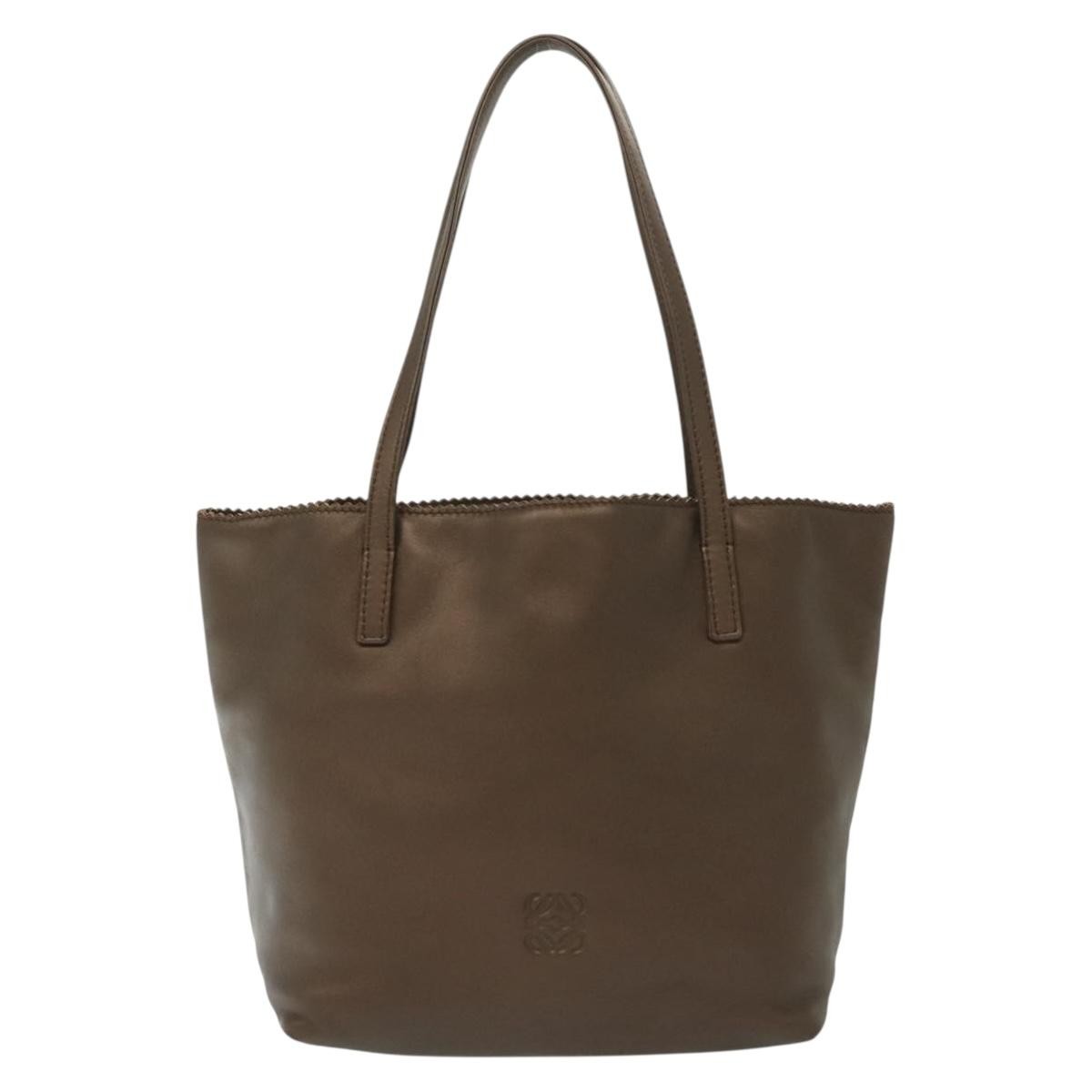 Loewe Anagram Leather Brown Leather Handbag (Pre-Owned)