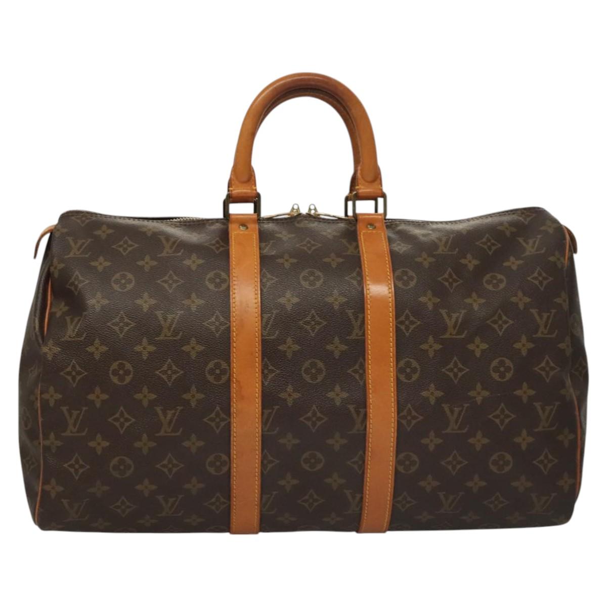 Louis Vuitton Keepall 45 Brown Canvas Travel Bag (Pre-Owned)