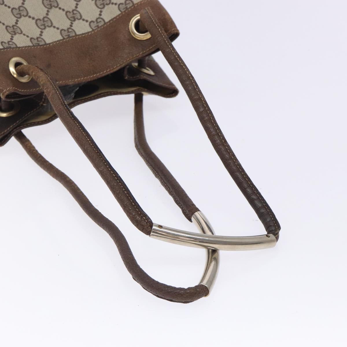 Gucci Gg Canvas Beige Canvas Shoulder Bag (Pre-Owned)