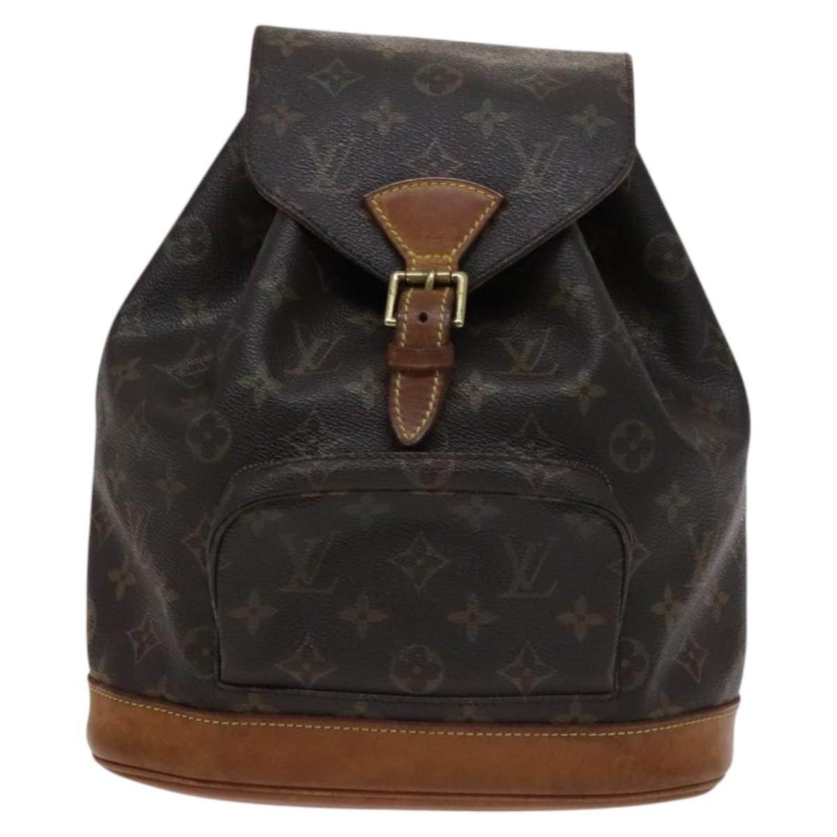 Louis Vuitton Montsouris Mm Brown Canvas Backpack Bag (Pre-Owned)