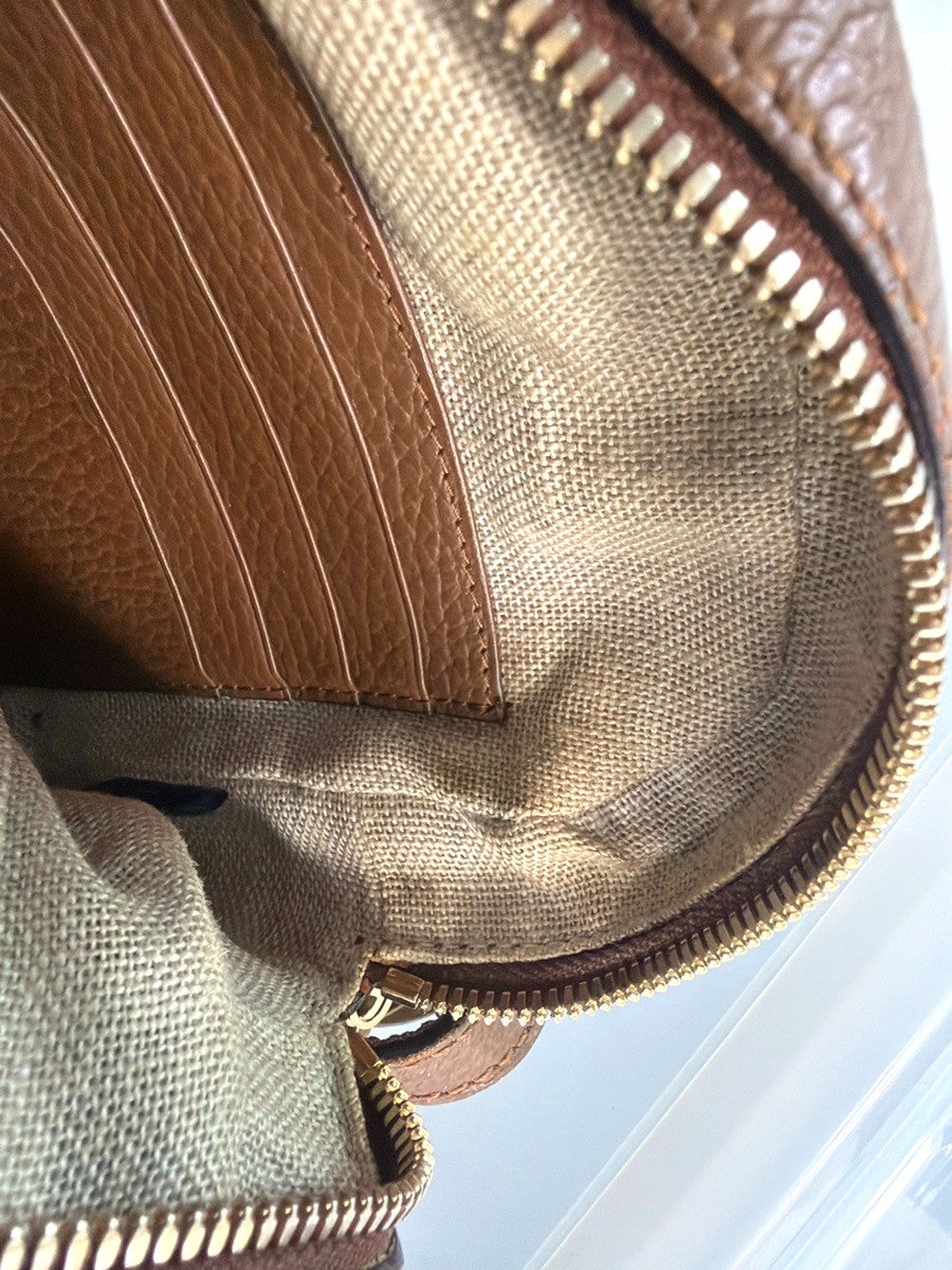 Gucci Bree Disco Gg Canvas With Leather Brown Canvas Crossbody Bag Bag (Pre-Owned)
